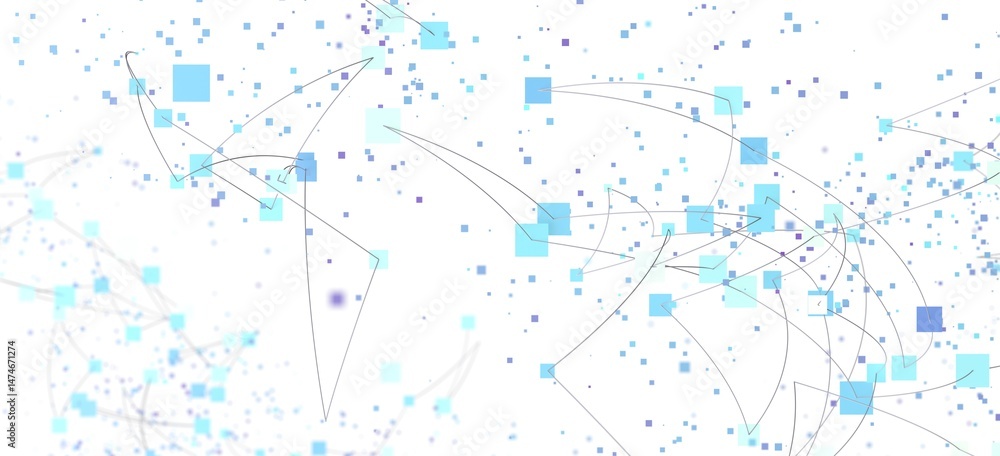 Aufkleber Modern technology background. Network nodes, data flow, digital connection. Ideal for websites, presentations, and tech concepts.