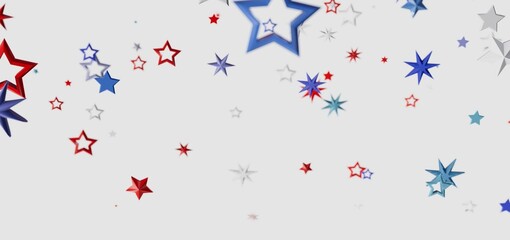 Festive background with red, white, and blue stars. Perfect for 4th of July, Memorial Day, or other...
