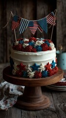 photo of 4th of july cake stars stripes usa flag