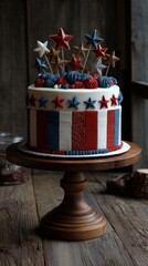 photo of 4th of july cake stars stripes usa flag