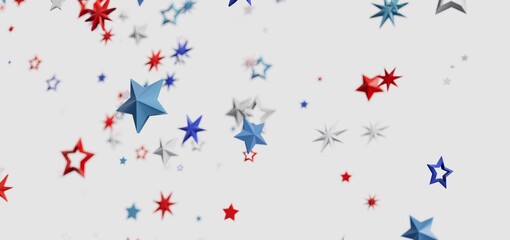 Download this festive image of red, white, and blue 3D stars for your Independence Day designs.
