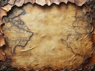 43. A vintage-inspired border graphic showcasing ornate, swirling patterns in soft sepia tones, reminiscent of classic wallpaper designs. This frame is perfect for presentations related to history, 