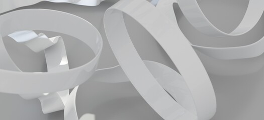 Modern abstract background with white ribbons. Perfect for minimalist designs and presentations.
