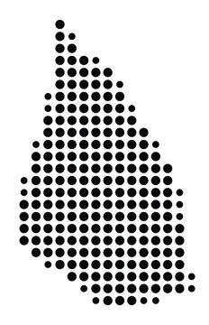 Symbol Map of the city Saterland (Niedersachsen, Germany) showing the city with a pattern of just a few black dots