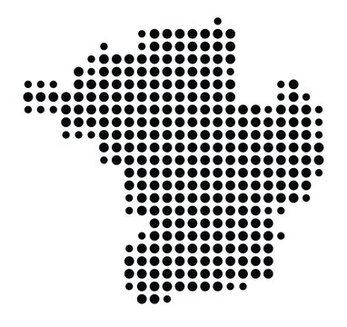 Symbol Map of the city Stadthagen (Niedersachsen, Germany) showing the city with a pattern of just a few black dots