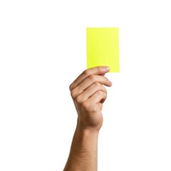 referee hand holding a yellow card