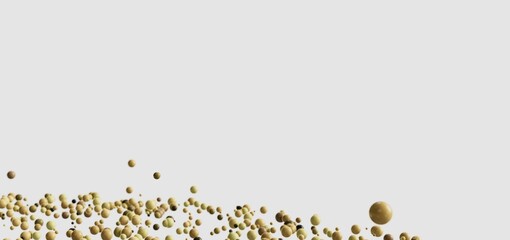 Premium stock photo of golden spheres on white. Perfect for luxury, elegance, and celebration themes.