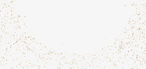 Elegant gold glitter scattered on white. Perfect for festive designs.