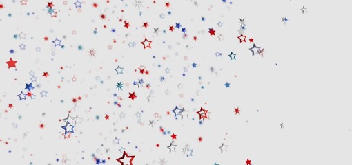 Festive background with red, white, and blue stars. Perfect for Independence Day or patriotic...