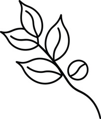 vector black silhouette of a coffee branch