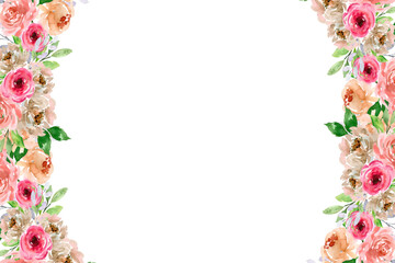 Watercolor flowers background vector for design.