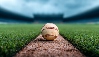 Baseball on Pitchers Mound.