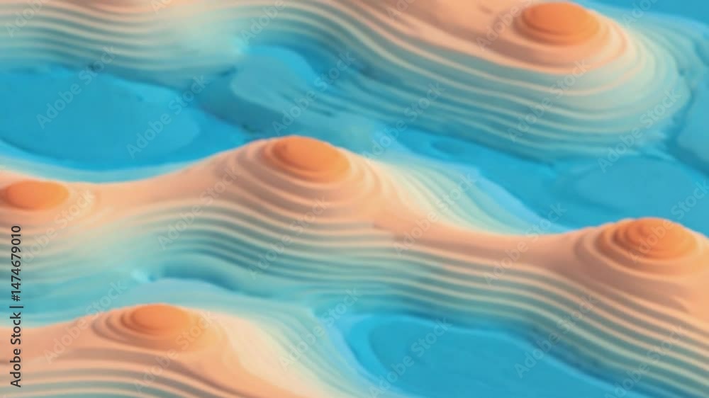 Poster abstract textured landscape with layered forms.