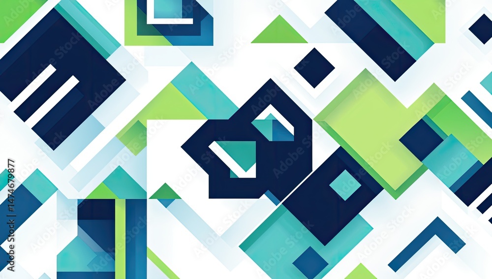Poster abstract geometric pattern with overlapping shapes in vibrant colors