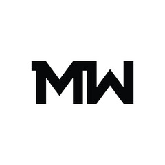 MW monogram logo design letter text name symbol monochrome logotype alphabet character simple logo