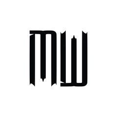 MW monogram logo design letter text name symbol monochrome logotype alphabet character simple logo