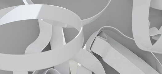 Sleek, modern background of interwoven white curves. Perfect for minimalist designs.