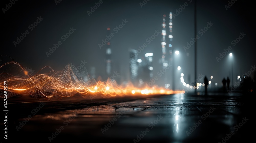 Aufkleber smart city and big data connection technology concept with digital blue wavy wires with antennas on 