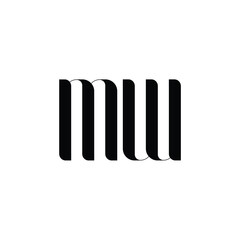MW monogram logo design letter text name symbol monochrome logotype alphabet character simple logo
