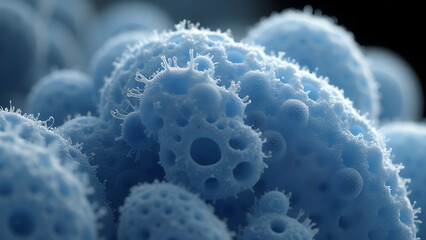 Diatom's Silica Shell Pores Visualized Through Scanning Electron Microscopy at Extreme Magnification Showing Nanoscale Precision of Arranged Perforations