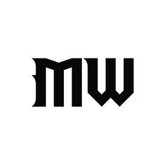 MW monogram logo design letter text name symbol monochrome logotype alphabet character simple logo