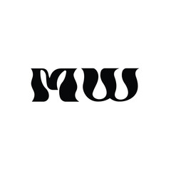 MW monogram logo design letter text name symbol monochrome logotype alphabet character simple logo