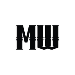 MW monogram logo design letter text name symbol monochrome logotype alphabet character simple logo