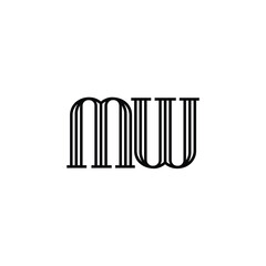 MW monogram logo design letter text name symbol monochrome logotype alphabet character simple logo