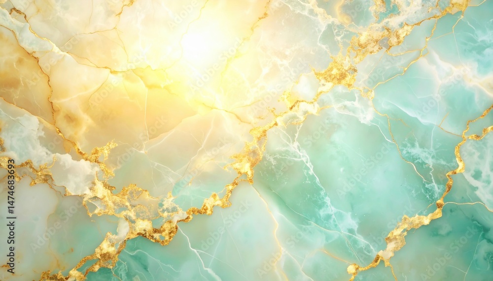 Poster captivating marble texture with golden veins abstract art creation digital background calm atmospher