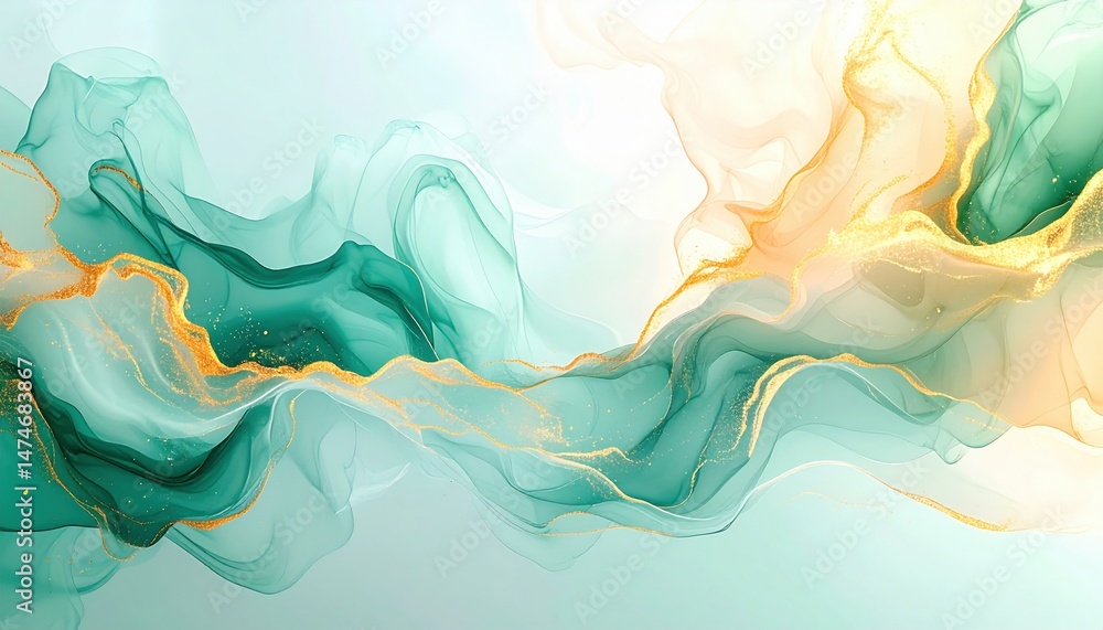 Poster flowing abstract art design digital canvas colorful fluid patterns contemporary space aesthetic view