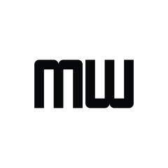 MW monogram logo design letter text name symbol monochrome logotype alphabet character simple logo