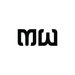 MW monogram logo design letter text name symbol monochrome logotype alphabet character simple logo