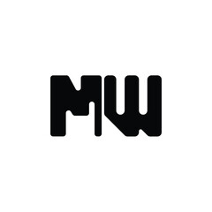 MW monogram logo design letter text name symbol monochrome logotype alphabet character simple logo