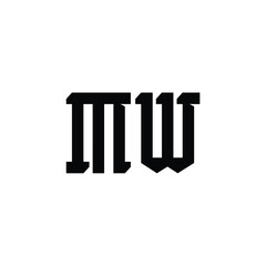MW monogram logo design letter text name symbol monochrome logotype alphabet character simple logo