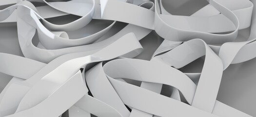 High-resolution image of tangled white rubber bands. Perfect for backgrounds or textures.