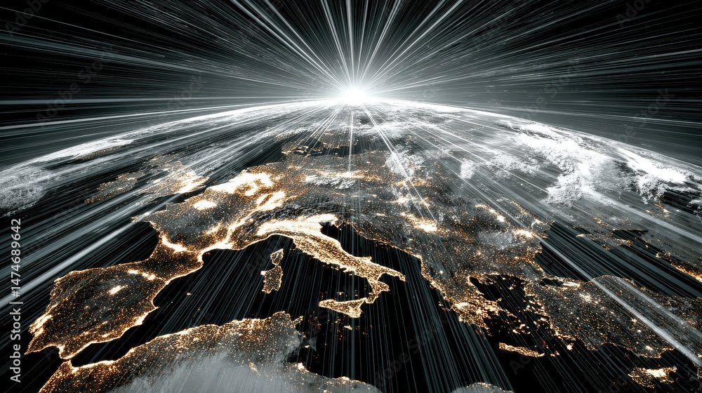 Poster technology data background idea of global business solution,photo stocks