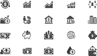 inflation line icon set  set of outline icons rela.eps