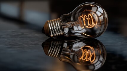 Glowing light bulb on a dark background as a symbol of brainstorming and idea generation.Based on Generative AI