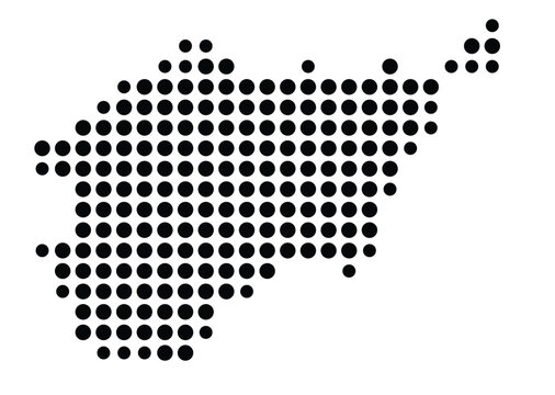 Symbol Map of the city Hadamar (Hessen, Germany) showing the city with a pattern of just a few black dots