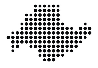 Symbol Map of the city Heusenstamm (Hessen, Germany) showing the city with a pattern of just a few black dots © TipTopMap