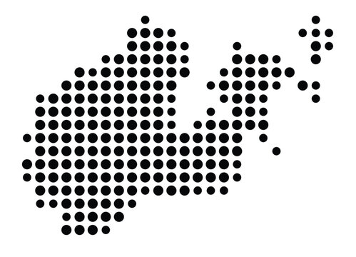 Symbol Map of the city Hofgeismar (Hessen, Germany) showing the city with a pattern of just a few black dots