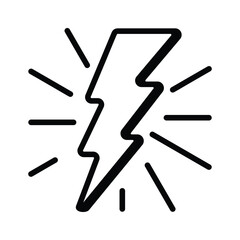 A bold lightning bolt, symbolizing stormy weather or electricity.