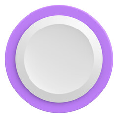 Circle button. Price tag. 3D illustration.