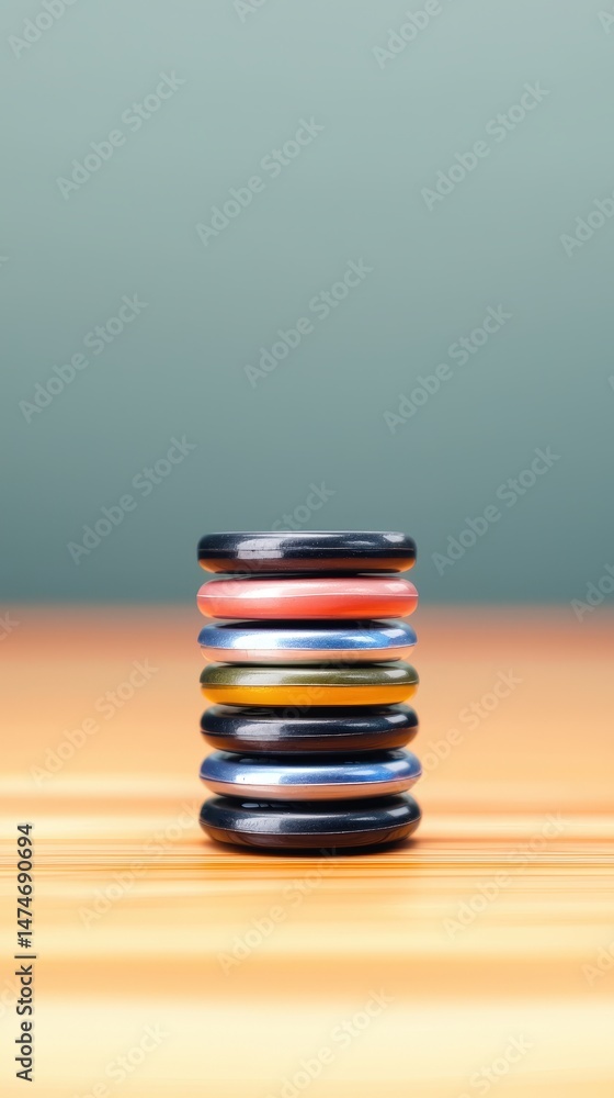 Poster a stack of modern cell phones displaying different models and colors showcasing technology and conne
