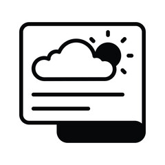 A document featuring a cloud and sun, symbolizing weather forecasts