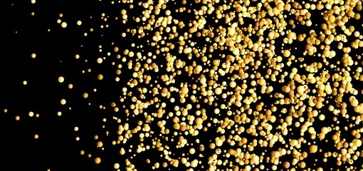 Abstract background of gold bubbles on black. Perfect for luxury, celebration, or technology designs.