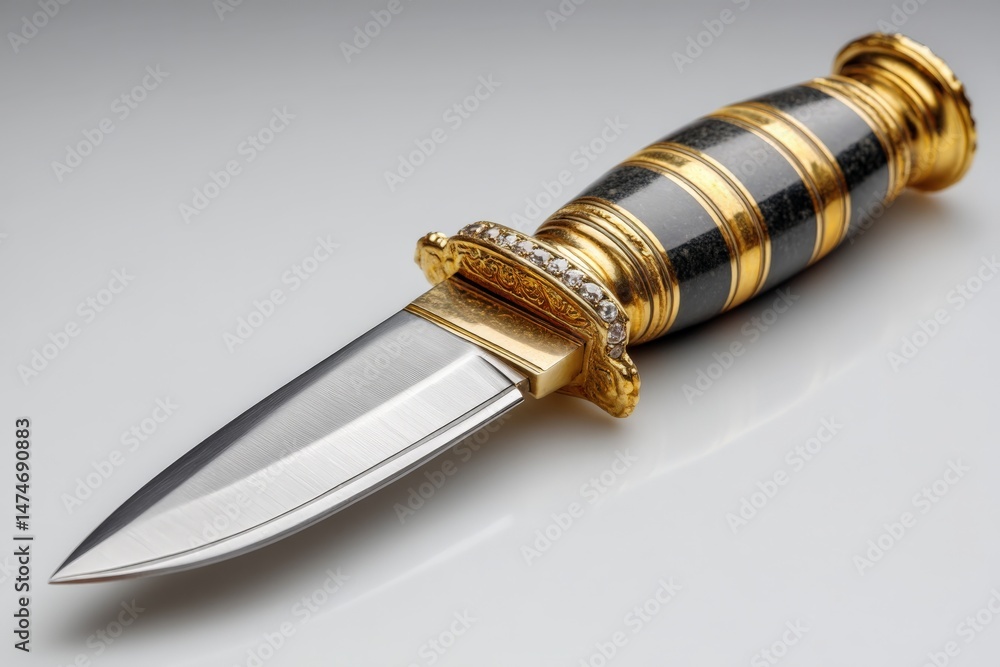 Poster decorative knife with intricate handle design, showcasing craftsmanship and elegance