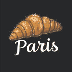 Parisian Croissant: Delicious Hand-Drawn Illustration