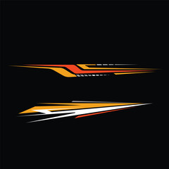car wrapping decal template vector design. racing car body decals.
