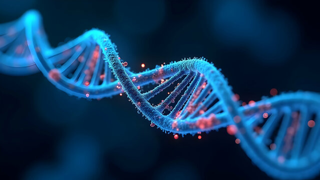 DNA Methylation Occurring on Chromosome Strand Visualized Through Quantum Fluorescence Microscope Showing Methyl Groups Attaching to Genetic Sequences